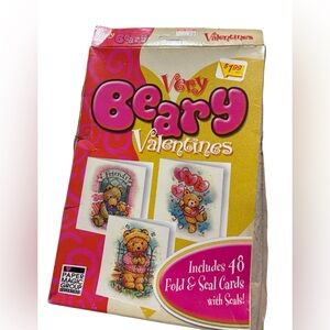 VTG Paper Magic Group Very Beary Valentines Cards Heart Stickers Opened Lot USA